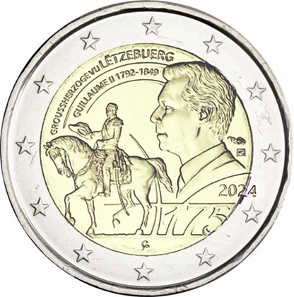 Offre combinée : Luxembourg 2 Euro 2024 Guillaume II - Steppler de célébration