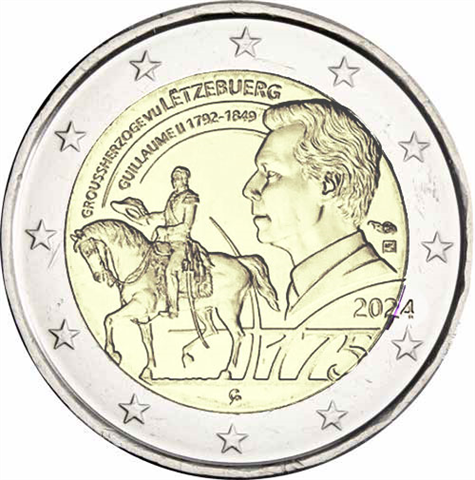 Offre combinée : Luxembourg 2 Euro 2024 Guillaume II - Steppler de célébration