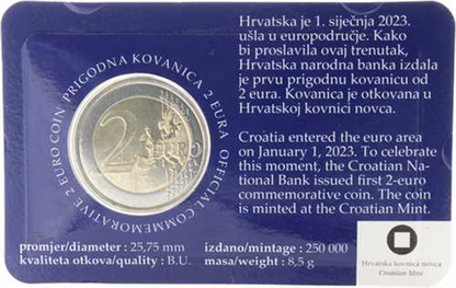 Croatie 2 Euro 2023 Introduction de l'euro dans la CoinCard