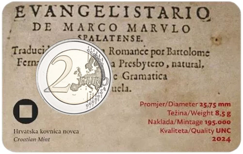 Croatie 2 Euro 2024 Coincard Marko Marulić