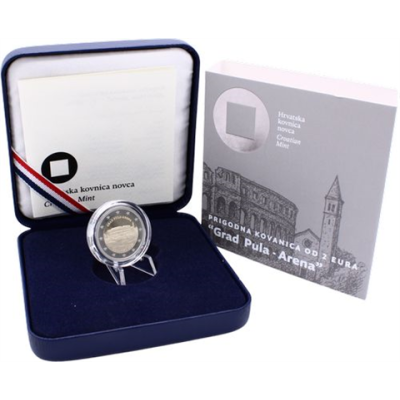 Croatie 2 Euro 2025 PP - Pula Arena - Villes croates - Dans une valise