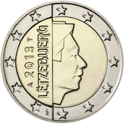 Luxembourg 2 euros 2013 - Pièce de monnaie en circulation Grand-Duc Henri