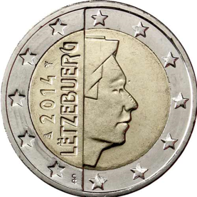 Luxembourg 2 euros 2014 - Pièce de monnaie en circulation Grand-Duc Henri