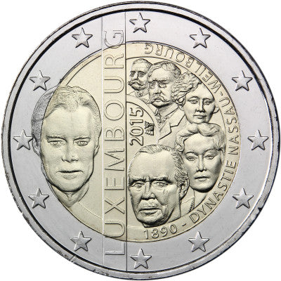Luxembourg 2 Euro 2015 125ème anniversaire de la dynastie Nassau-Weilburg