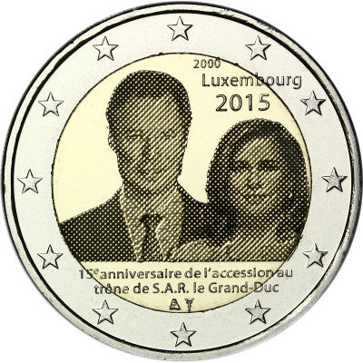 Luxembourg 2 Euro 2015 bfr. 15e anniversaire de l'accession au trône du Grand-Duc Henri