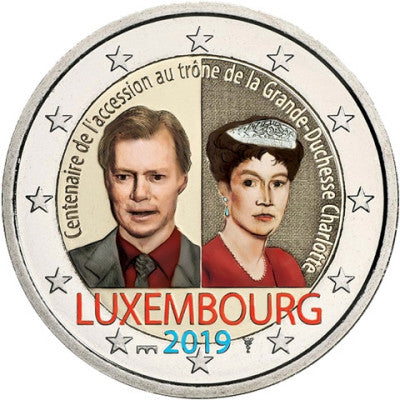 Luxembourg 2 Euro 2019 bfr. Grande-Duchesse Charlotte en couleur