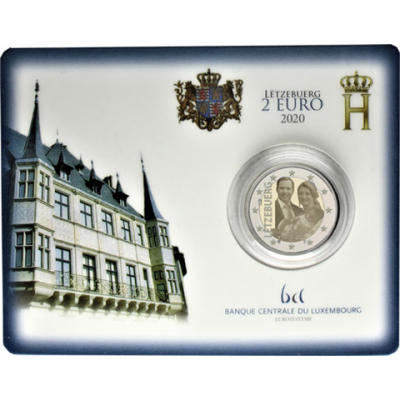 Luxembourg 2 euros 2020 Charles Jean - Pièce-carte photo - État neuf - Lion