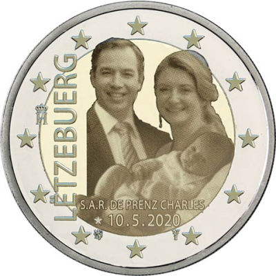 Luxembourg 2 Euro 2020 - Pièce photo - Naissance du prince Charles Jean