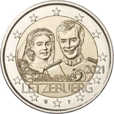 Luxembourg 2 euros 2021 - Anniversaire de mariage du Grand-Duc Henri - Relief