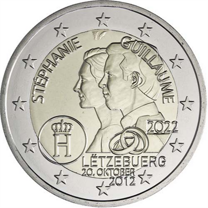 Luxembourg 2 Euro 2022 CoinCard Anniversaire de mariage Guillaume & Stéphanie