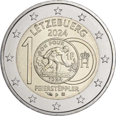 Luxembourg 2 Euro 2024 Feierstëppler Mint Mark Corne d'abondance