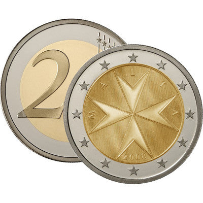 Malte 2 Euro 2008 bfr. Croix de Malte
