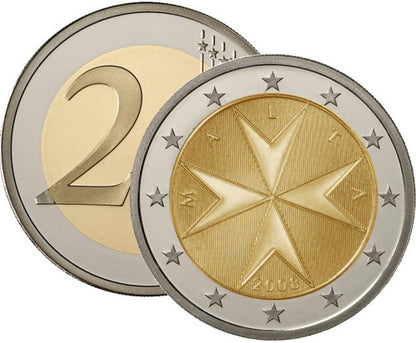 Malte 2 Euro 2008 bfr. Croix de Malte