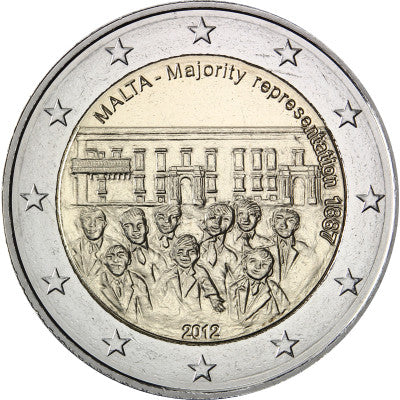 Malte 2 euros 2012 État neuf 125 ans du vote à la majorité