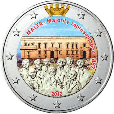 Malte 2 Euro 2012 stgl. Système de vote majoritaire en couleur