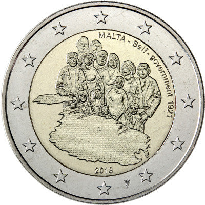 Malte 2 Euro 2013 Autonomie avec marque du Maître de la Monnaie