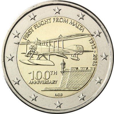 Malte 2 Euro 2015 bfr. 100 ans Premier vol