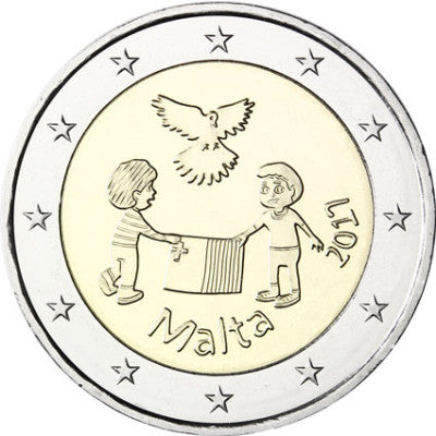Malte 2 Euro 2017 bfr. « Paix » de la série « Des enfants solidaires »