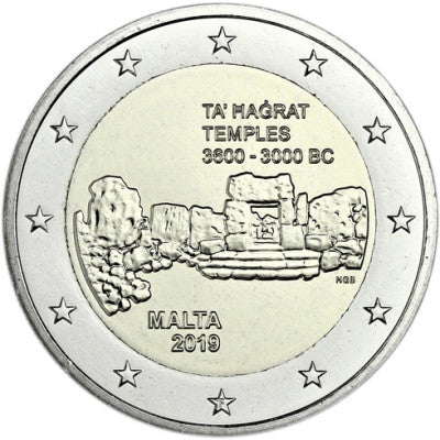 Malte 2 Euro 2019 Ta’ Hagrat - Sites Préhistoriques Mzz. F