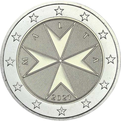 Malte 2 Euro 2021 Armoiries de l'Ordre de Malte Mzz. F