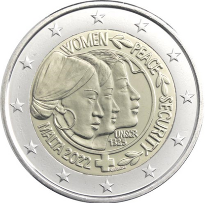 Malte 2 Euro 2022 Résolution 1325 « Femmes, paix et sécurité » en CoinCard