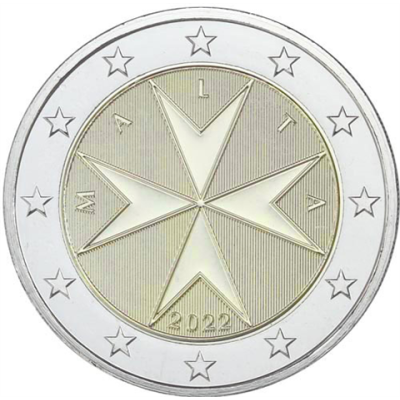 Malte 2 Euro 2022 Armoiries de l'Ordre de Malte