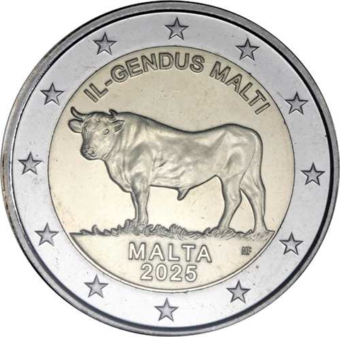 Malte 2 Euro 2025 Races indigènes : Bœuf maltais