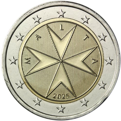 Malte 2 Euro 2025 Croix de l'Ordre de Malte