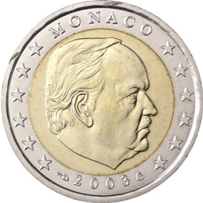 Monaco 2 Euro 2003 Prince Rainier III Grimaldi