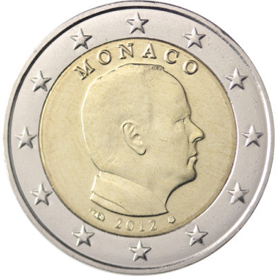 Monaco 2 Euro 2012 bfr. Prince Albert II Grimaldi