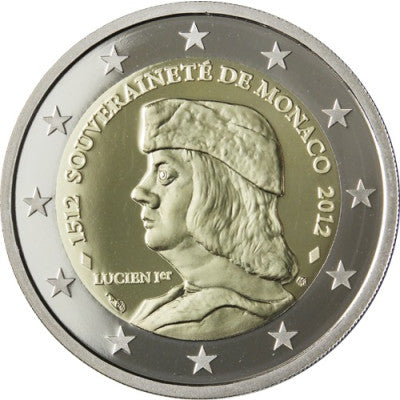 Monaco 2 Euro 2012 Preuve : Lucien Ier - 500 ans de souveraineté