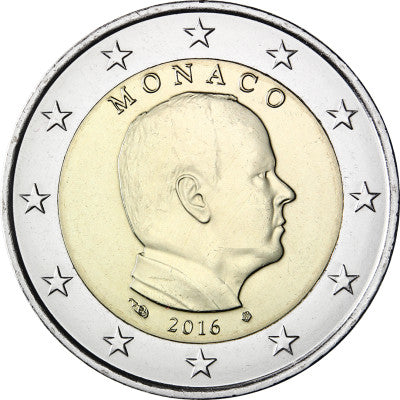 Monaco 2 Euro 2016 bfr. Prince Albert II Grimaldi