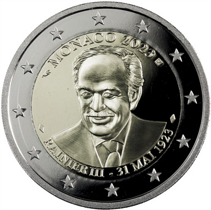 Monaco 2 Euro 2023 PP 100e anniversaire du prince Rainier III