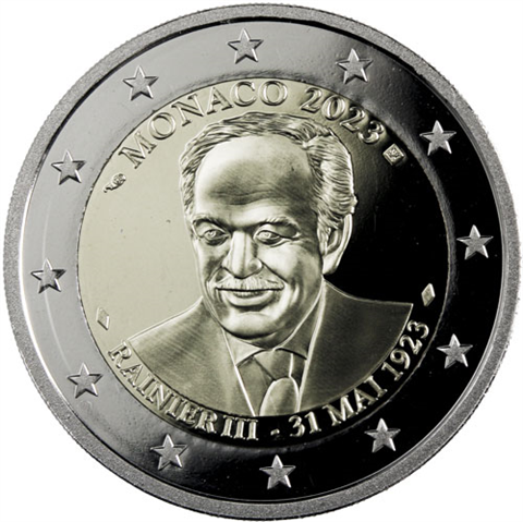 Monaco 2 Euro 2023 PP 100e anniversaire du prince Rainier III