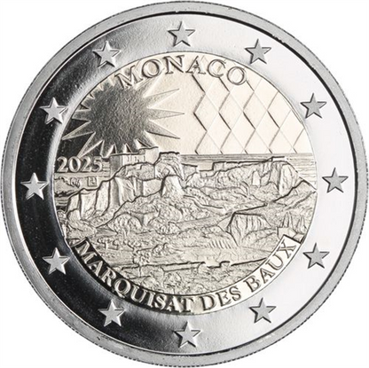 Monaco 2 Euro 2025 Preuve – Fief des Grimaldi : Les Baux-en-Provence