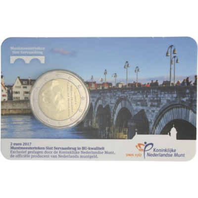 Pays-Bas 2 Euro 2017 Roi Willem-Alexander avec Mzz. Pont Saint-Servais - Carte à collectionner