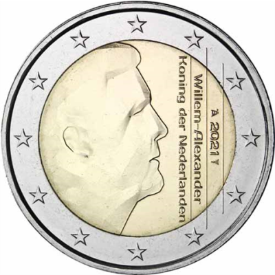 Pays-Bas 2 Euro 2021 Roi d'honneur Willem-Alexander