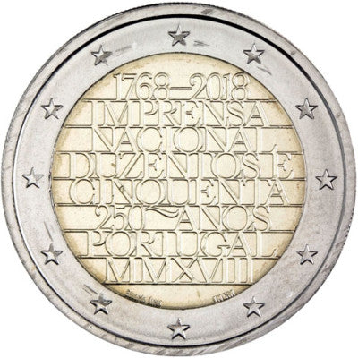 Portugal 2 Euro 2018 bfr. « 250 ans de l'Imprimerie nationale »
