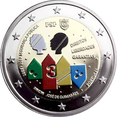 Portugal 2 Euro PP 2017 150 ans de police en couleur