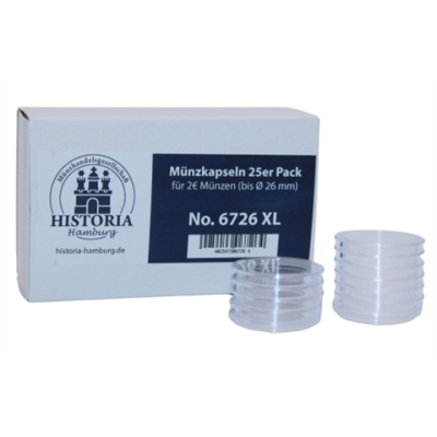 Coffre-fort - Capsules pour pièces de monnaie 26 mm, 25 pièces