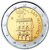 Saint-Marin 2 Euro 2005 bfr. Palais du Gouvernement