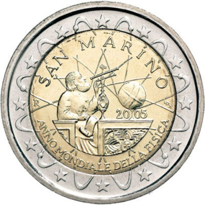Saint-Marin 2 euros 2005 Année de la physique - Pièce sous capsule