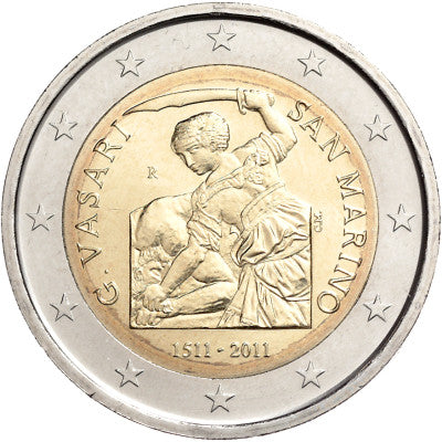 Saint-Marin 2 Euro 2011 Stgl. Giorgio Vasari dans Coincard