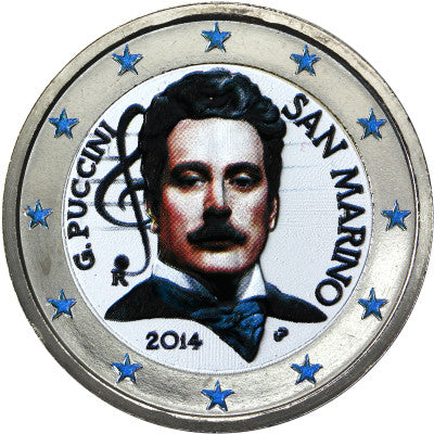 Saint-Marin 2 Euro 2014 Giacomo Puccini en couleur