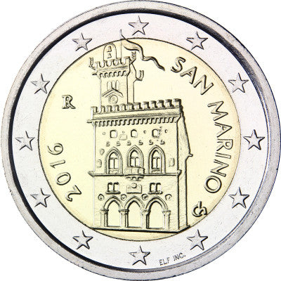 Saint-Marin 2 Euro 2016 bfr. Palais du Gouvernement