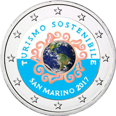 Saint-Marin 2 Euro 2017 Stgl. Année internationale du tourisme en COULEUR