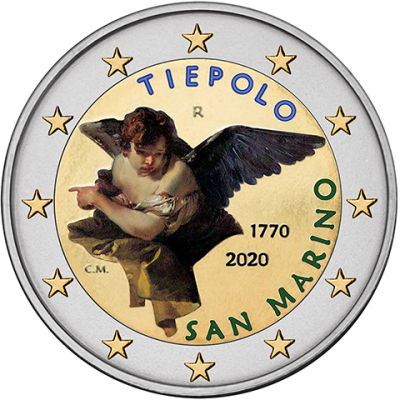 Saint Marin 2 Euro 2020 "Giovanni Battista Tiepolo" en couleur