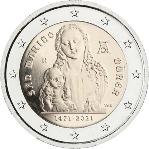 Saint-Marin 2 Euro 2021 Albrecht Dürer