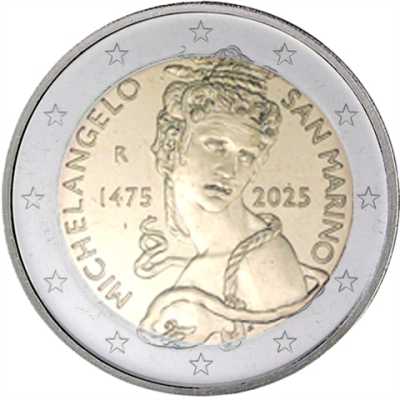 Saint-Marin 2 Euro 2025 - 550e anniversaire de la naissance de Michel-Ange