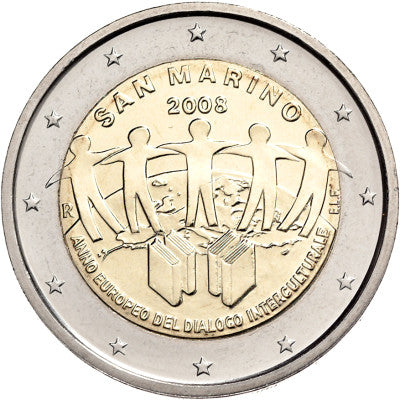 Saint-Marin 2 euros « Année du dialogue interculturel » 2008 (carte à pièces)